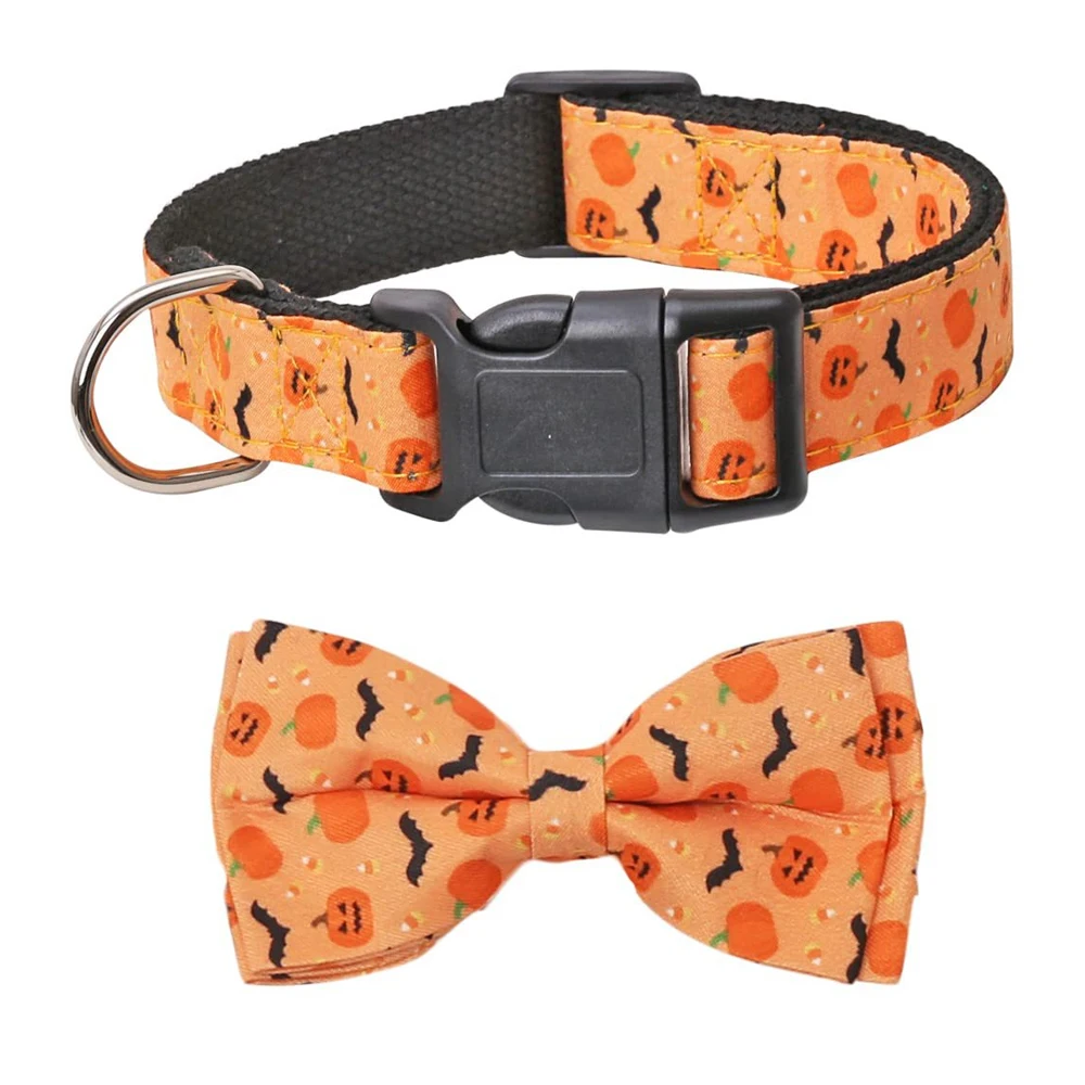 1pc Print Pet Breakaway Cat Collar Halloween Adjustable Tie Bow for Cute Puppy Kitten Collars Rabbit Accessories  Pet Products