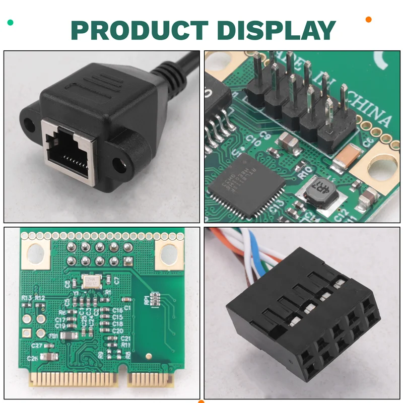 スタイリッシュなギガビットイーサネットネットワークカード MINI PCI-E - RJ45 LANアダプター 1000Mbps サーバー用