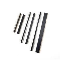 5 Pairs 40 Pin 1x40 Single Row Male and Female 1.27mm/2.0mm/2.54 Breakable Pin Header PCB JST Connector Strip for Arduino Black