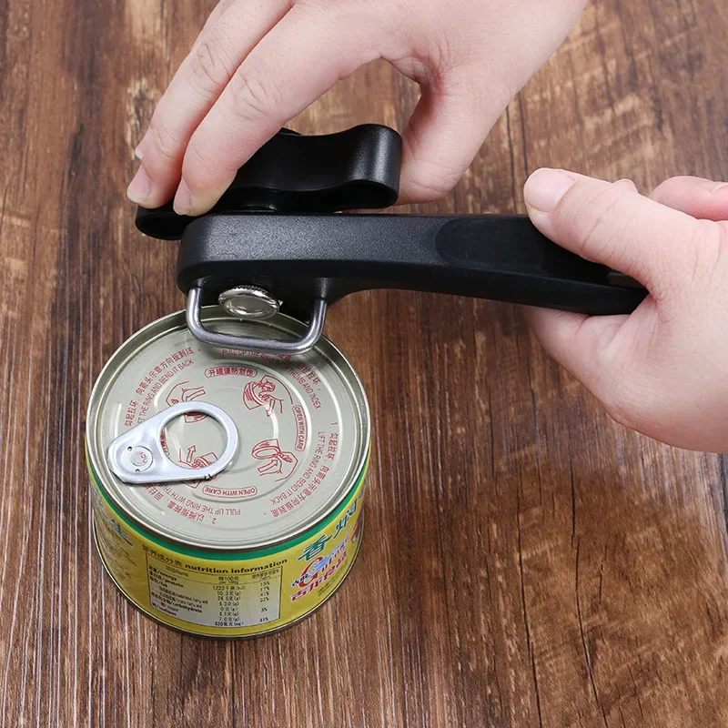 

1pc Plastic Professional Kitchen Tool Safety Hand-actuated Can Opener Side Cut Easy Grip Manual Opener Knife for Cans Lid Beer