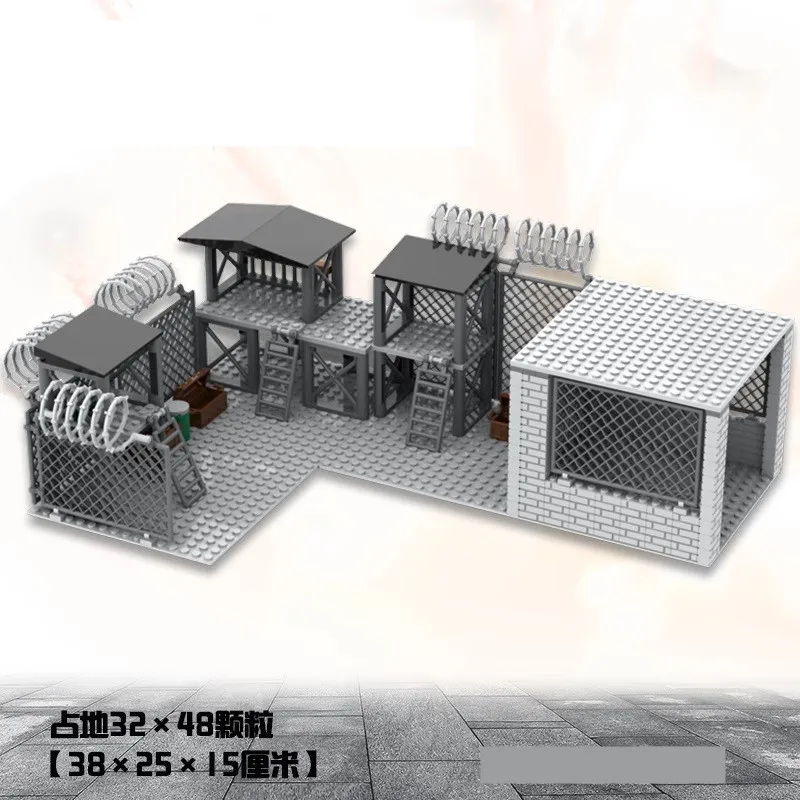 Military War Scene Series Fortress Base Battery watchtower Street View Building Block Toys For Children Gifts Friend