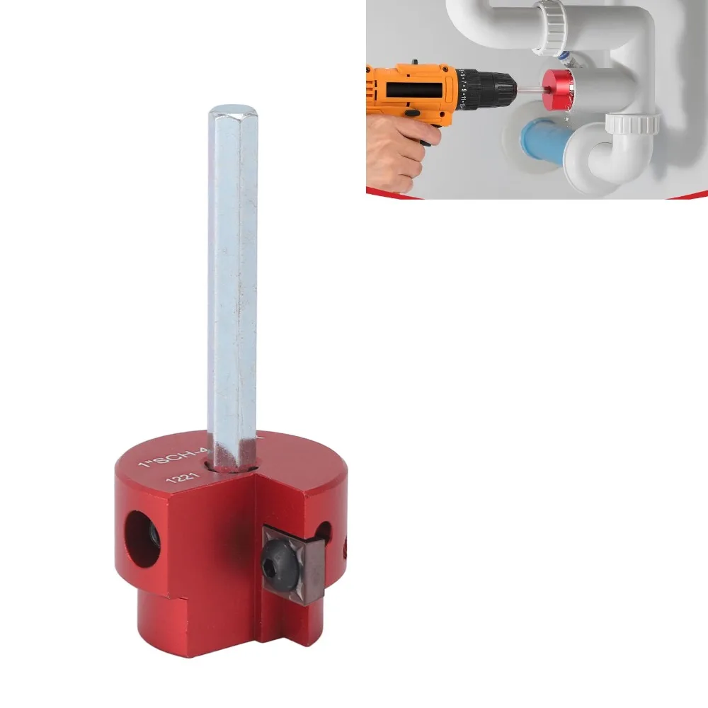 Durable Aluminum Alloy Pipe Reamer Kit Red 1 Inch/1.5 inch/2 inch Fitting Saver PVC Saver Drain Lines
