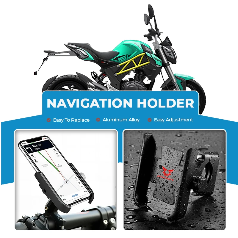 

Alloy Motorcycle Cell Phone Support Bracket Mirror Mount Navigation Stand For Zongshen Zong shen RX125 RX500 SR150 ZS150GY CR500