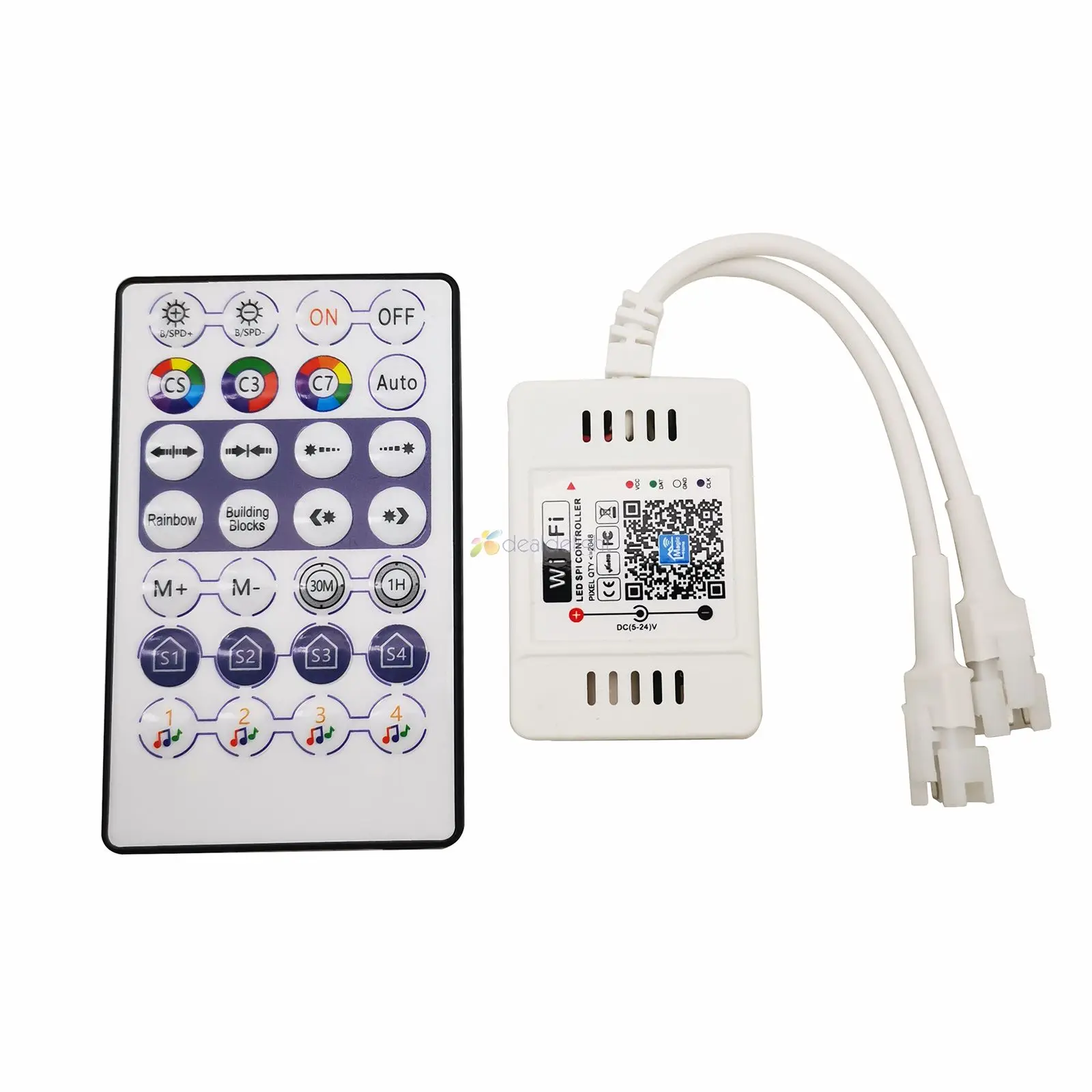 Magic Home LED SPI Controller Addressable 2048 Pixel 28keys Remote Wifi Voice Controller For WS2811 SK6812 LED Strip 12-24V