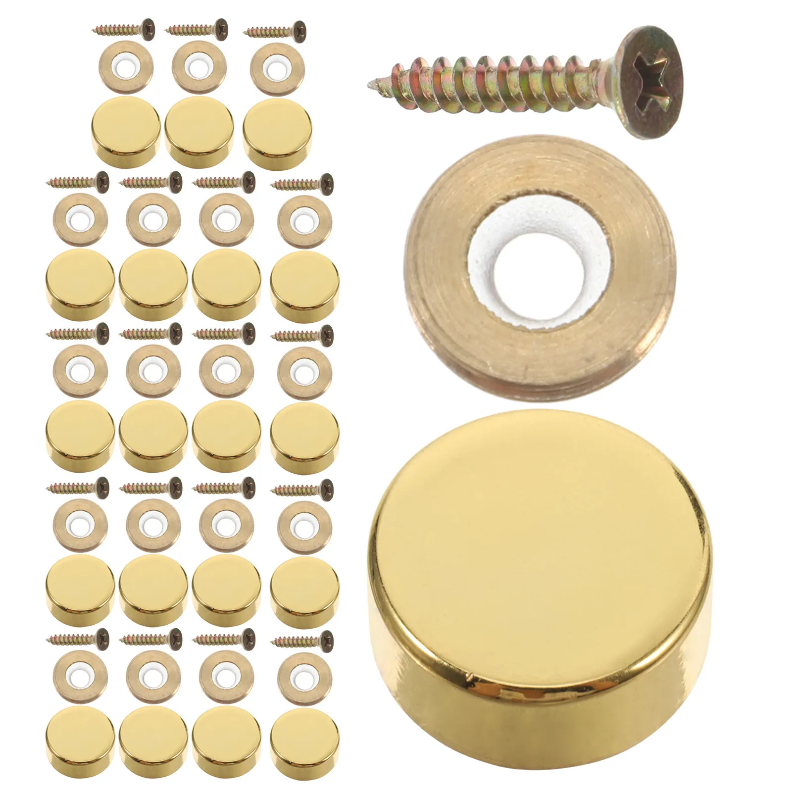 20 Pcs Decorative Nail Cover Cabinet Fixing Screws Covers Golden Construction Fasteners Mirror Flat Head Nails