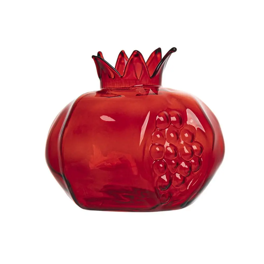 

Mini Red Pomegranate Glass Vase Pomegranate Glass Hydroponic Flower Vase Handmade Hammer Pattern Fruit Vase Home Decor