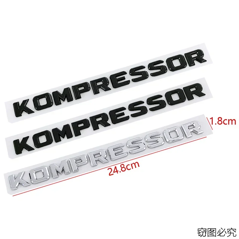 ABS Car Rear Trunk Badge Fender Side Emblem Sticker for Mercedes Benz KOMPRESSOR CLA35 C63 G500 GLB SLC W124 W140 W203 W204 W222