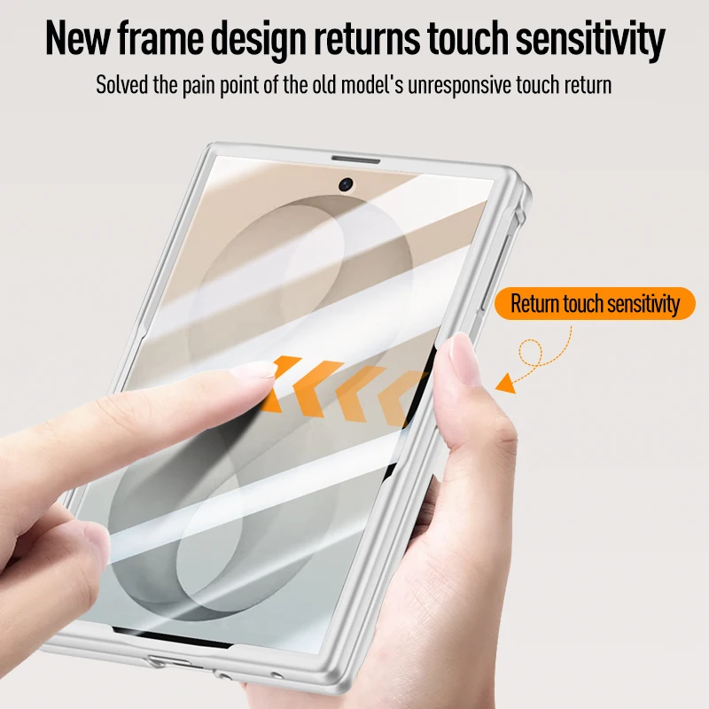 For Samsung Galaxy Z Fold 8 Wide Case Matte Rotating Bracket Magnetic Wireless Charging Hinge With Tempered Film Shockproof Case