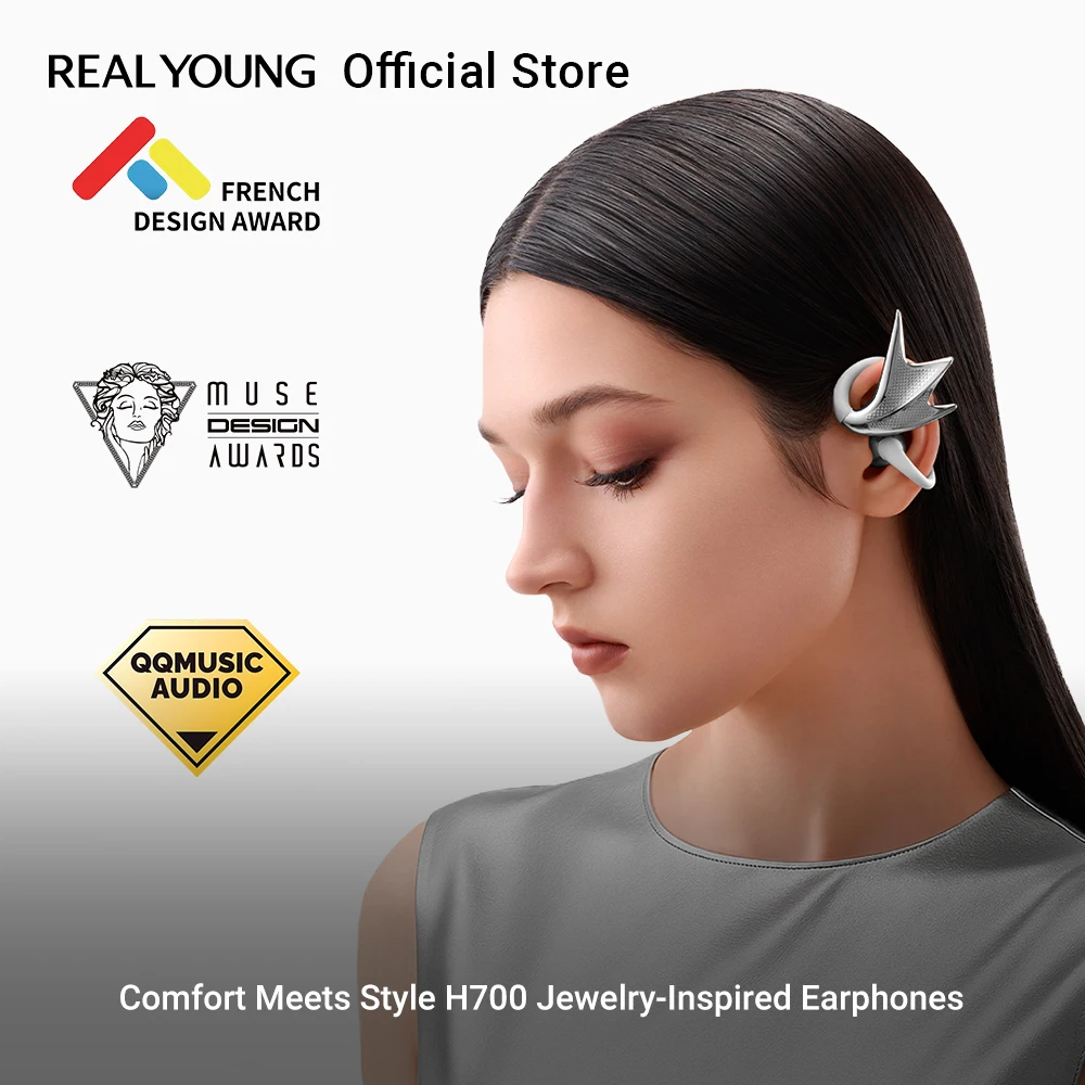 سماعات أذن لاسلكية REAL YOUNG H700 JWS صوت عالي الدقة QCC3091 aptX معزز جهير التكيف 40 ساعة وقت اللعب تطبيق AI #2