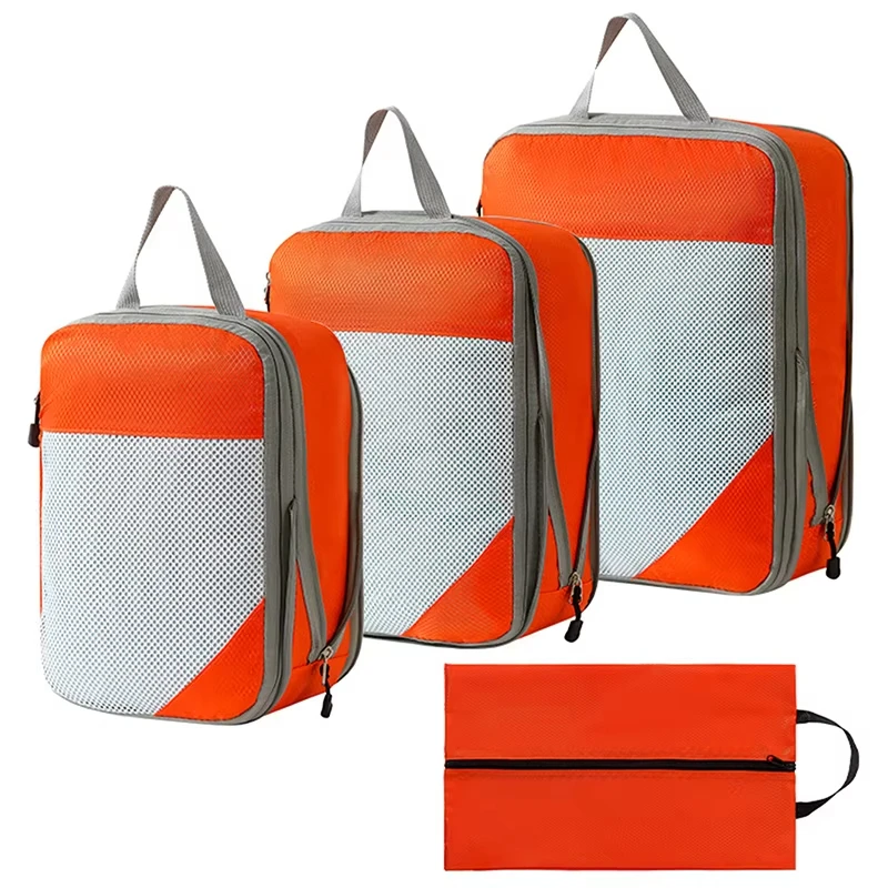 

4 pieces/set of thickened waterproof clothes, compressed storage bag, shoes, clothes, travel bag, packaging cube