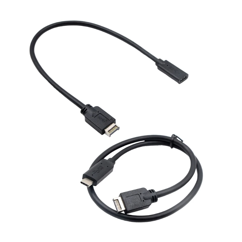 

Flexible Type Male USB3.1 Front Panel Header to USB C Type C Extension Cable Secure Connection&Compatibility 30cm/50cm