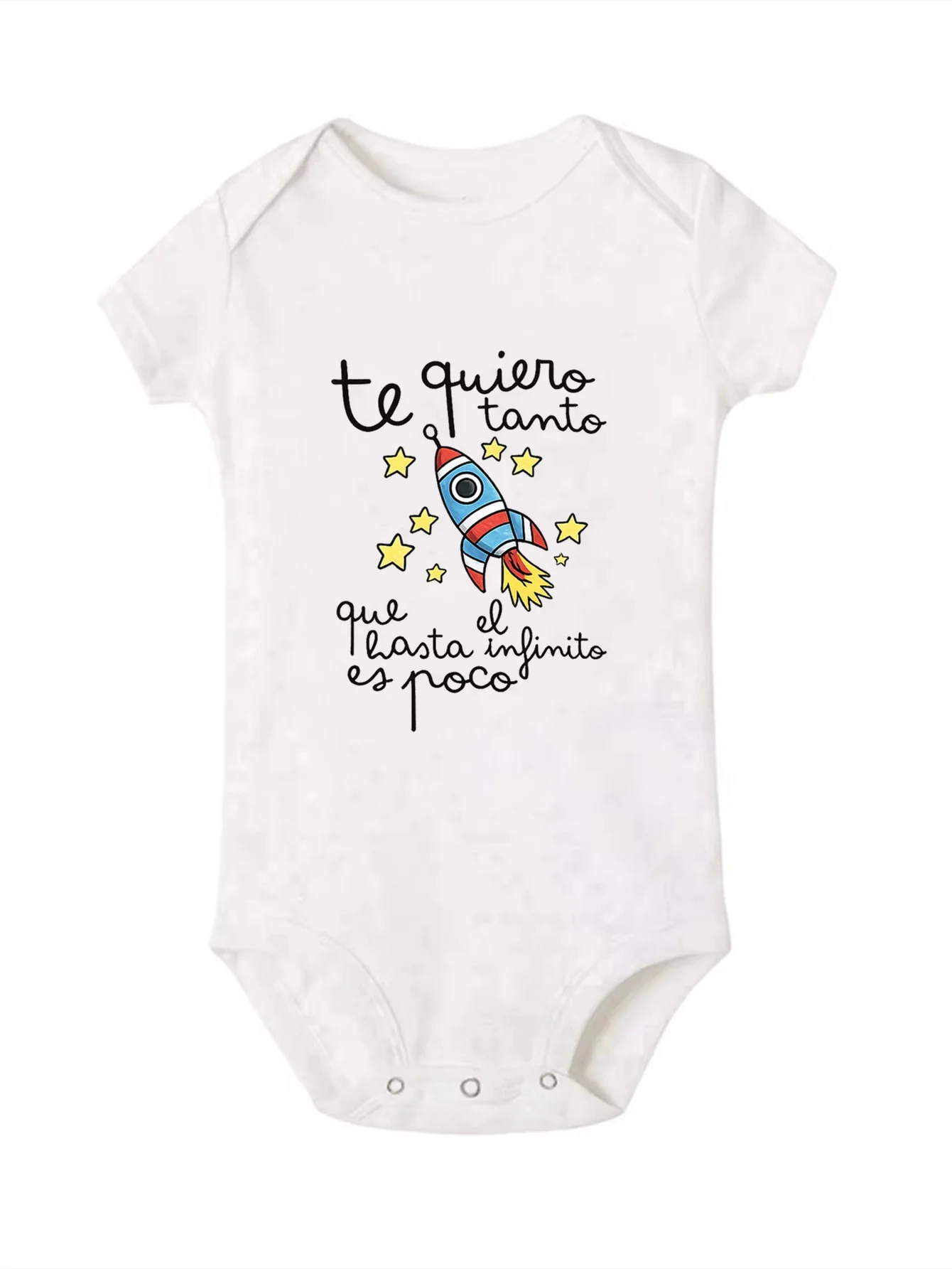 I Love You Very Much, Infinity Is Not Enough for Spanish Prints Pattern Newborn Jumpsuit, Birthday Party Set Children's Jumpsuit