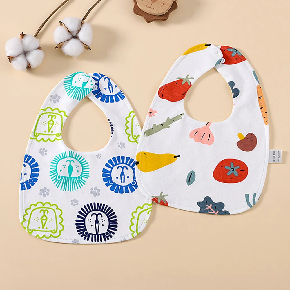 Waterproof Baby Bandana Drool Bibs 2 Pieces U Shape Baby Girl Boy Feeding Bibs Infant Teething Burp Cloth Newborn Accessories