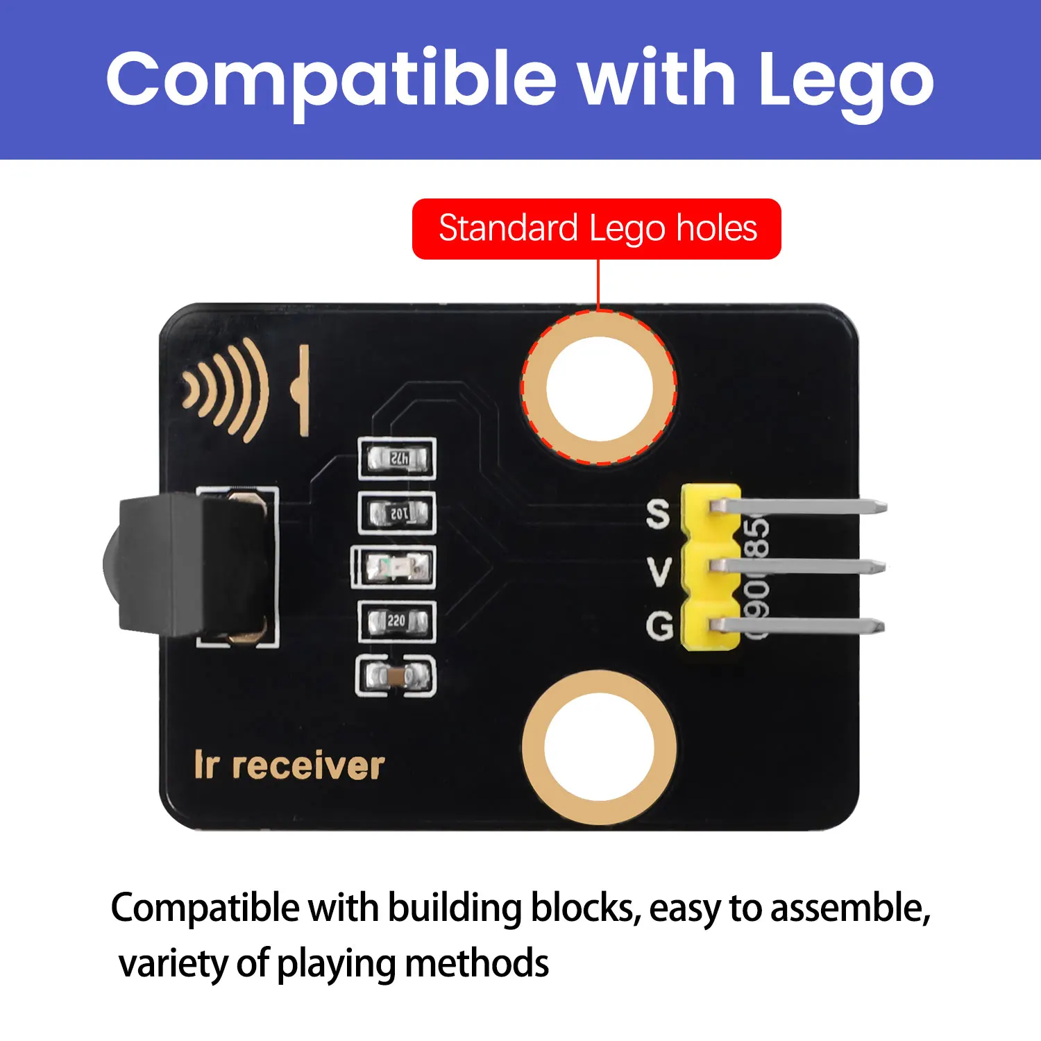 1 PC Keyestudio Infrared Receiver/Transmitter Module Compatible with Arduino/Raspberry Pi/Lego For Security Monitoring