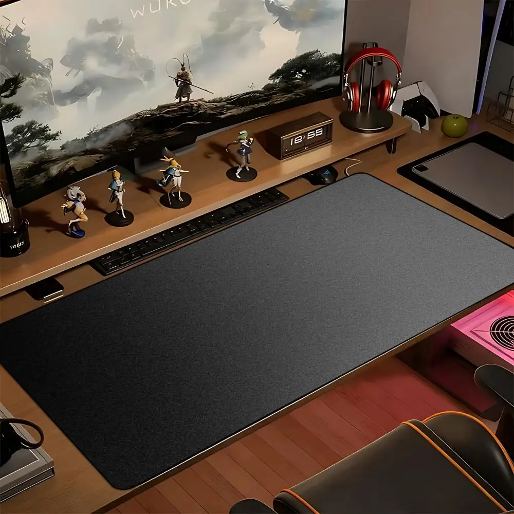 Perfect Black Gray Gradient Mouse Pad Large Extended Gaming Desk Mat Non-slip Rubber Base Stitched Edges Dynamic Gaming Pad