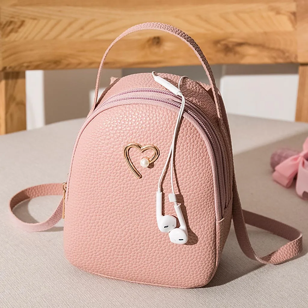 

Hot Sale Fashion Women Shoulders Small Backpack Letter Purse Mobile Phone Messenger Bag Fashion Sweet Pink Backpack Fro School