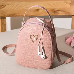 Hot Sale Fashion Women Shoulders Small Backpack Letter Purse Mobile Phone Messenger Bag Fashion Sweet Pink Backpack Fro School