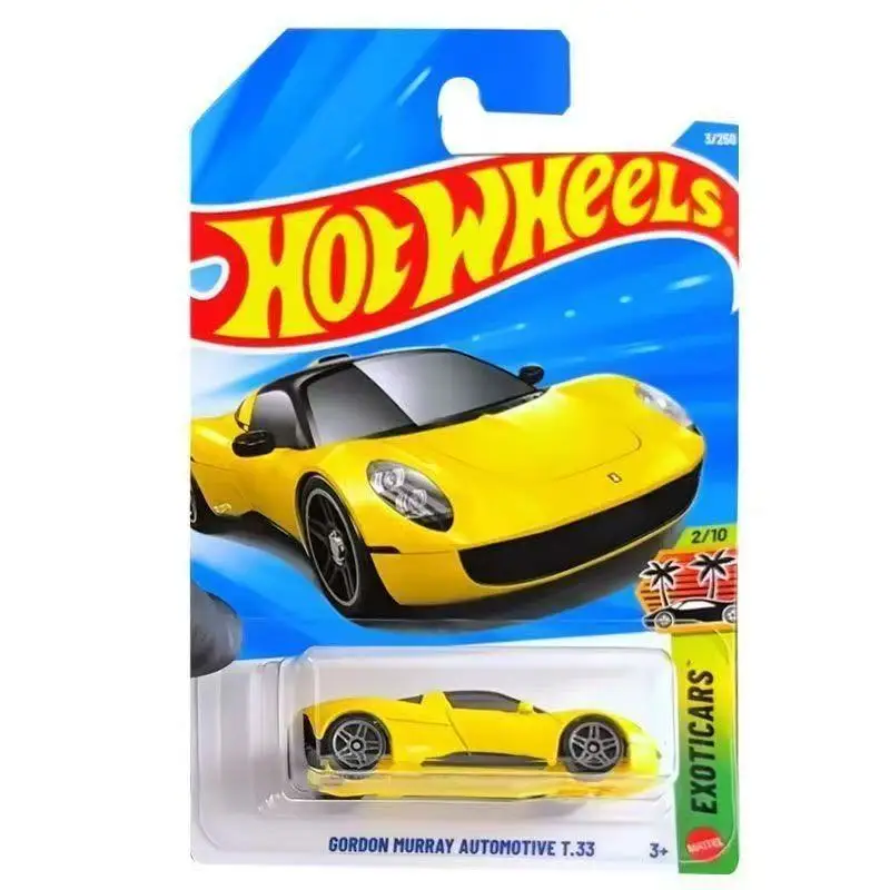 

Автомобили Hot Wheels 2026 A Gordon Murray, автомобильная модель T.33 желтого металла, литая под давлением модель игрушечного транспортного средства