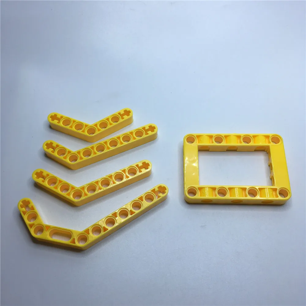 MOC Technical Parts Thick Liftarm Bent Beam Hole Lever Connector Block Set Compatible 9686 Education Building Blocks Toy for Boy