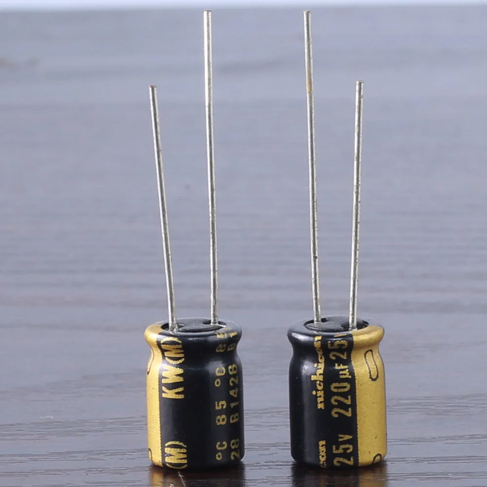 10PCS Nichicon  KW 220uf 25v 220mfd audio ELECTROLYTIC Capacitor caps 8x11.5mm