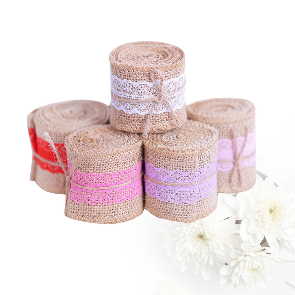 

Burlap Lace DIY Linen Strips Gift Packing Band Party Decorative Ribbon Christmas