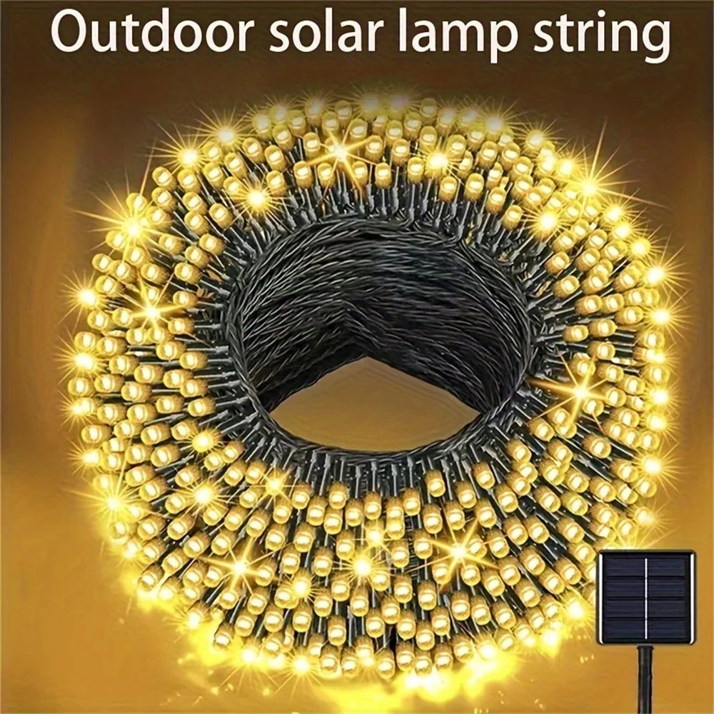 

200 LED Solar String Light Color Light String Flashing Light Outdoor Atmosphere Light Lawn Courtyard Decoration Light