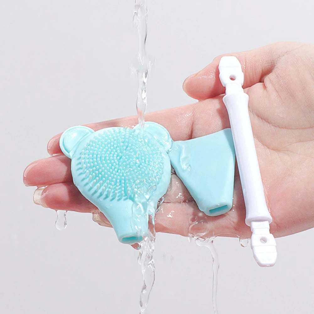1PC Double Head Silicone Facial Mask Brush Facial Cleaning Massage Brush Mud Film Smear Facial Eyeliner Silicone Baffle Bear,Oar