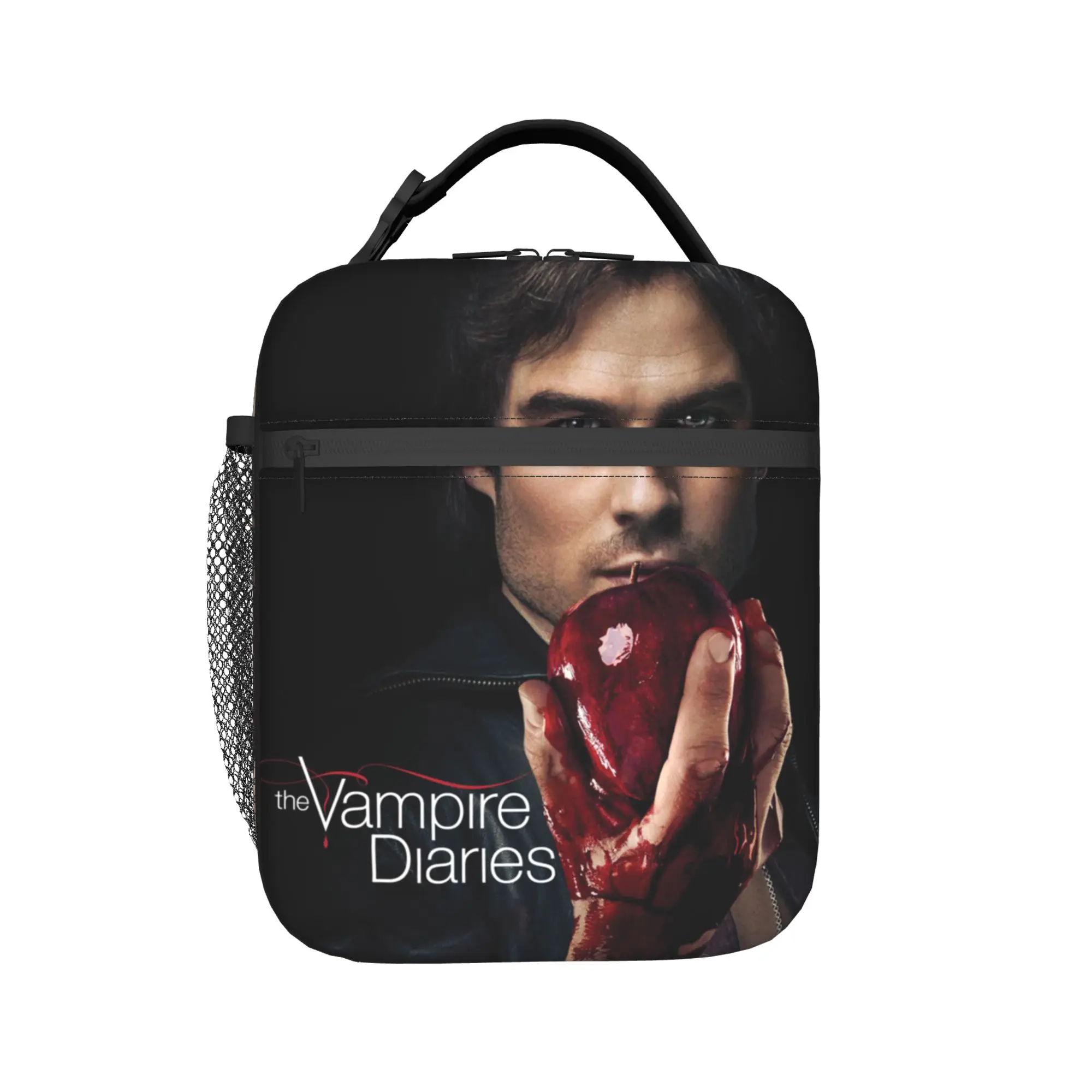 Lunch Bag The Vampire Diaries Resuable Movie School Lunch Box For Child Fashion Portable Zipper Graphic Thermal Tote Handbags
