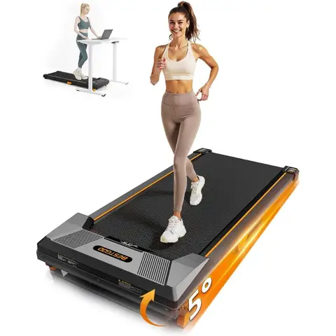 Portable Under Desk Walking Pad Treadmill with Incline Adjustable for Home Use 330lbs Weight Capacity Compact 2.5HP Motor Remot