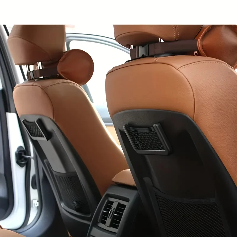 1Pcs Auto Seat Side Interior Back Sundries Pocket Mesh Storage Bag Phone Net Pocket Holder Car Storage Bag Elastic Flexible Nets image 3
