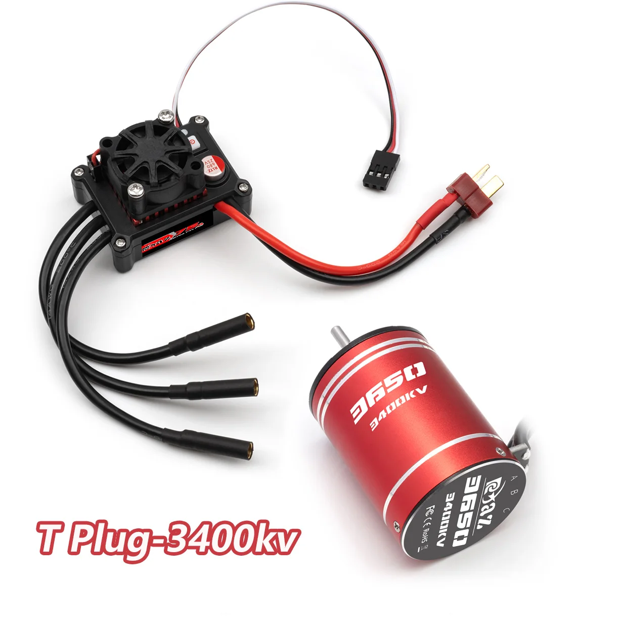 RC Brushless Waterdichte Power Combo 75A/480 ESC 3650 3.17mm DShaft voor 1/10 SCX10 TRX4 RC Auto Truck Racing/Off-Road/Hoge Snelheid ​