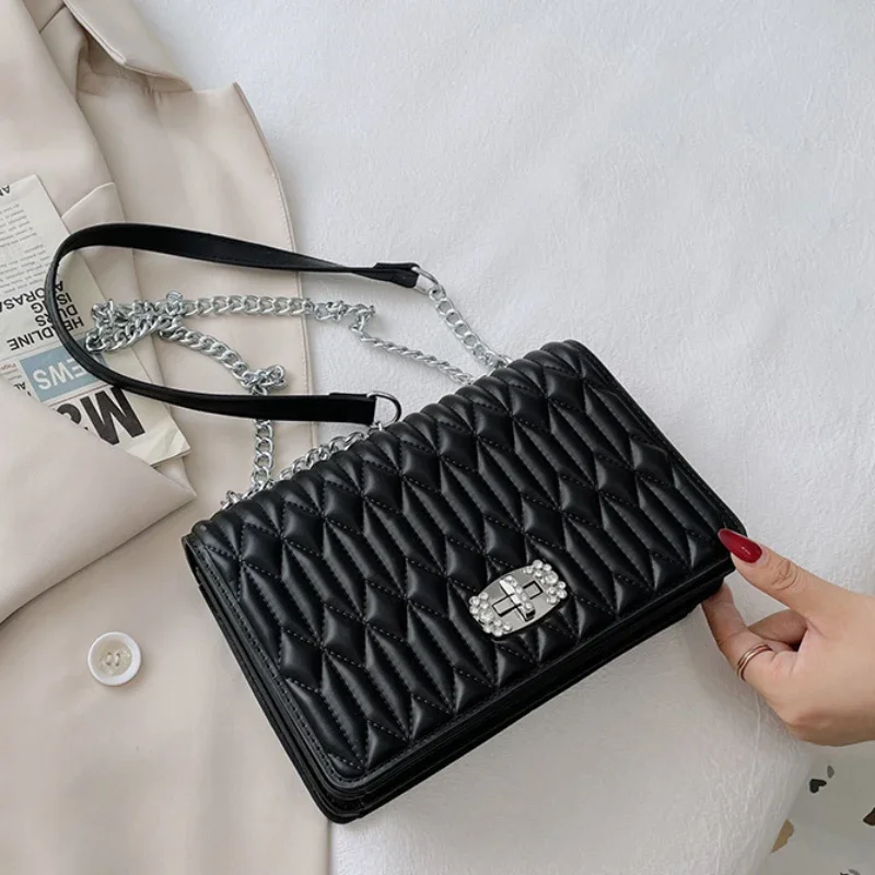 

Luxury PU Leather Chain Handbag for Women New Fashion High Quality Shoulder Messenger Bags Female Small Square Bag