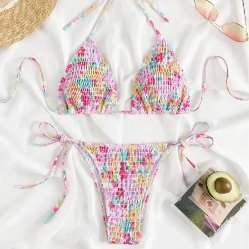 

Источник, новый заводской купальник с треугольной сумкой для женщин, в наличии, сексуальный бикини с трехточечными ремнями, трансграничный костюм