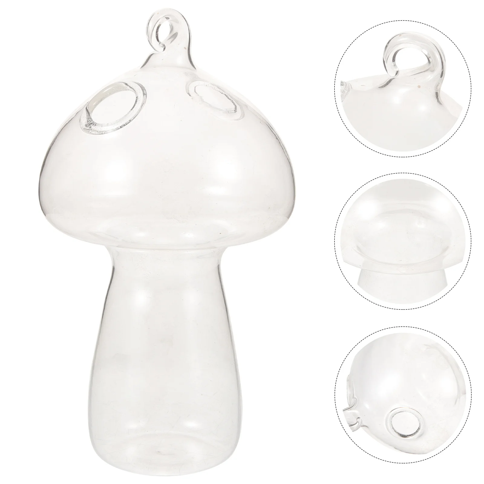 

Mushroom Shape Glass Vase Hanging Plant Container for Home Decor Wall Mounted Hydroponic Planter Lightweight Space Saving Design