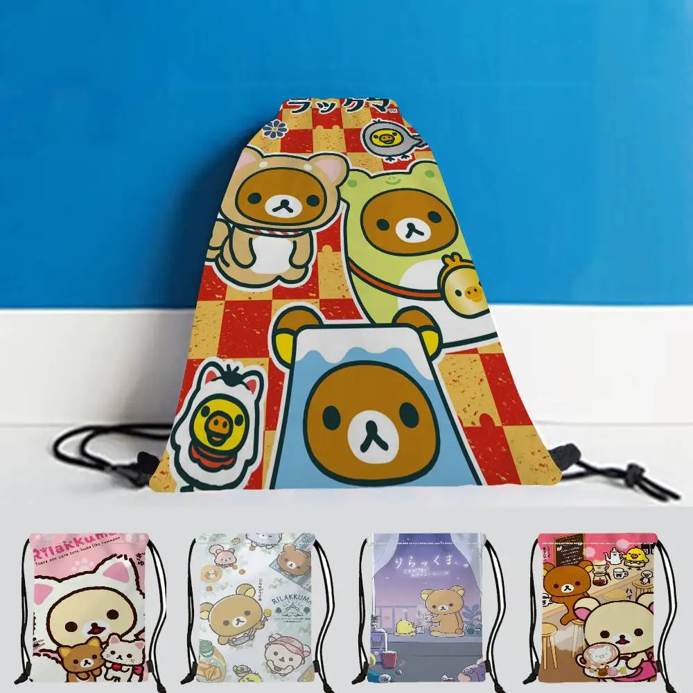 الكلاسيكية R-Rilakkuma الطفل المطبوعة الرباط لحقيبة التسوق الرجال النساء كرة القدم الرياضة الصالة الرياضية تخزين اليوغا على ظهره