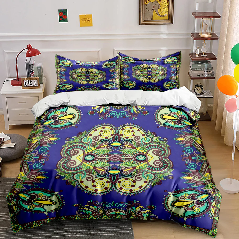 

Intricate Decorative Pattern Print Bedding Set 1 Duvet Cover 2 Pillowcases for Adult and Children Luxury Gift Full Size