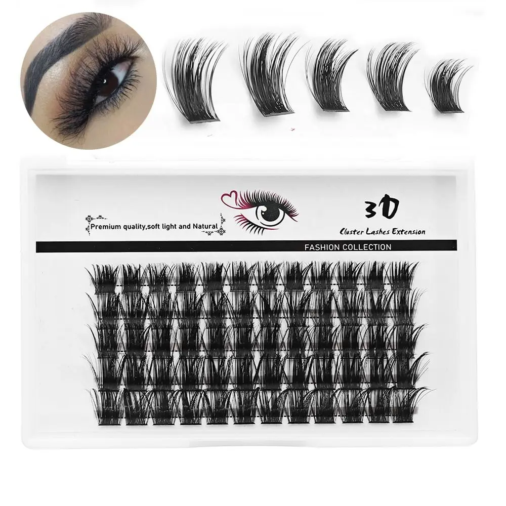 60Clusters Cluster Lashes Faxu Mink Hair C/D/DD Curl Lash Clusters Mix Length Thin Band False Eyelashes Women