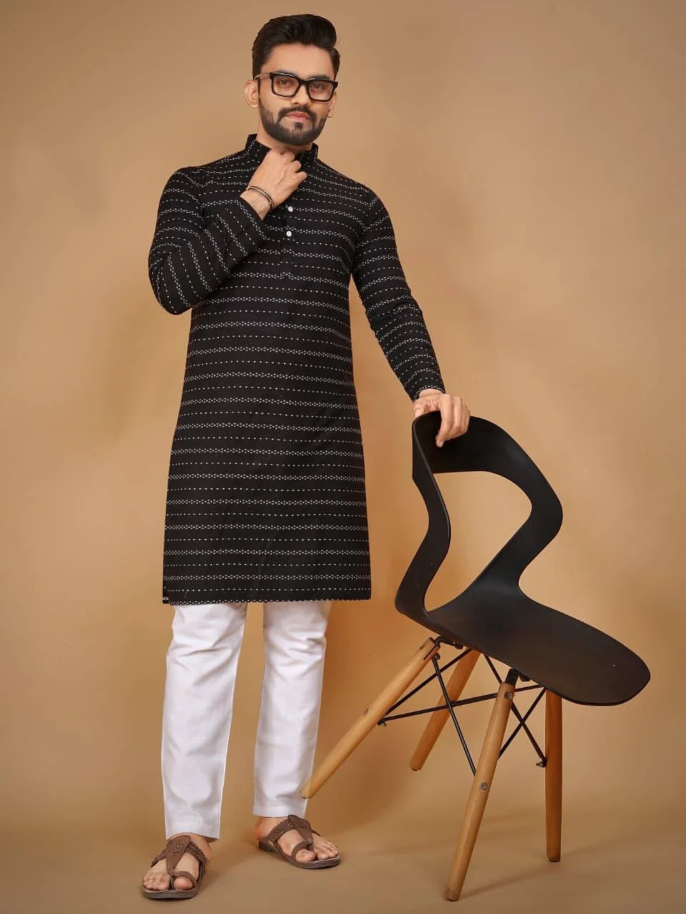 الرجال القمصان الإسلامية المرقعة الرقبة طويلة الأكمام Vintage الرجال الملابس الإسلامية العربية عادية الذكور الملابس الإسلامية الرجال #1