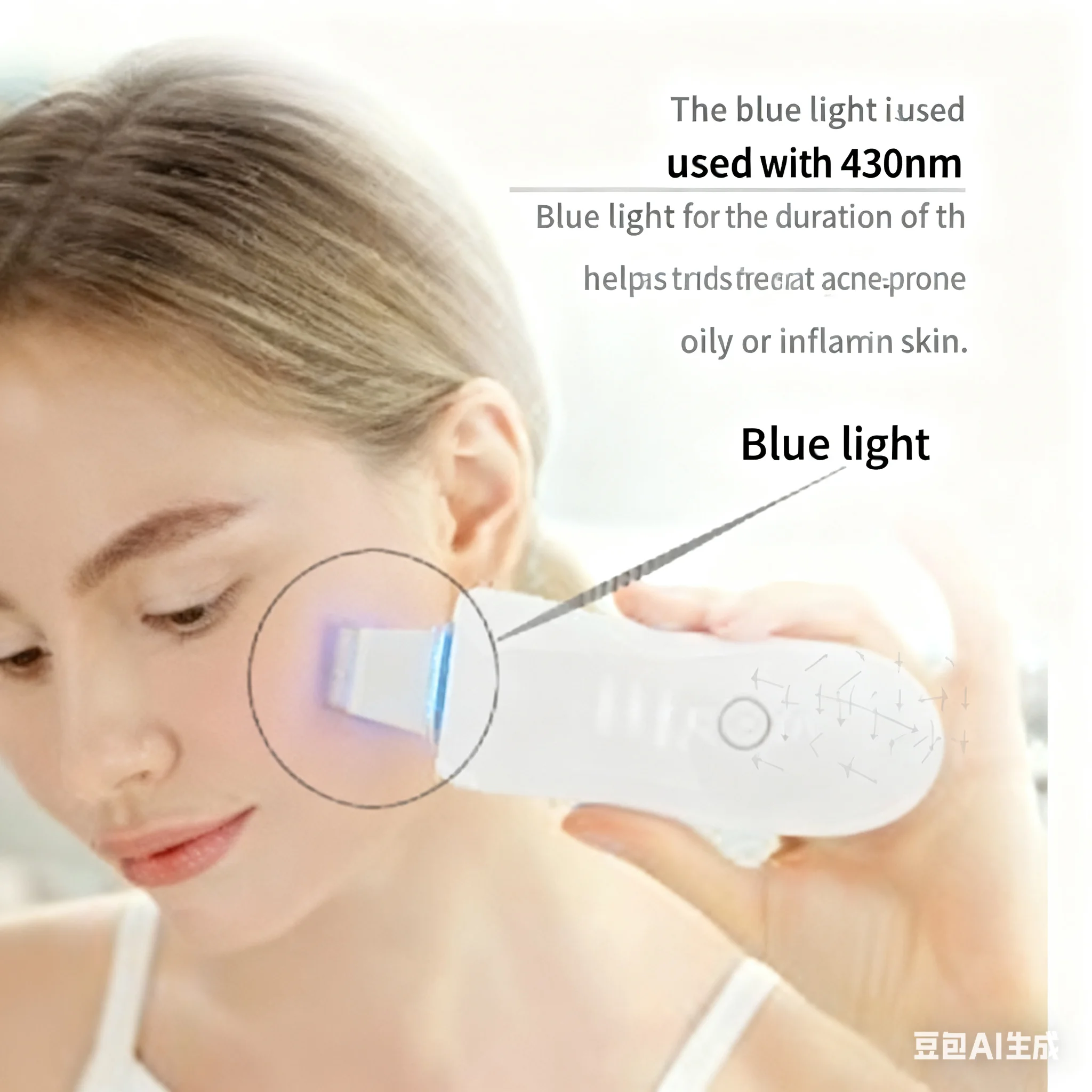 Grattoir de peau à ultrasons, nettoyage des pores du visage, nettoyage en profondeur, Instrument d'élimination des points noirs, Machine adaptée aux Instruments de beauté