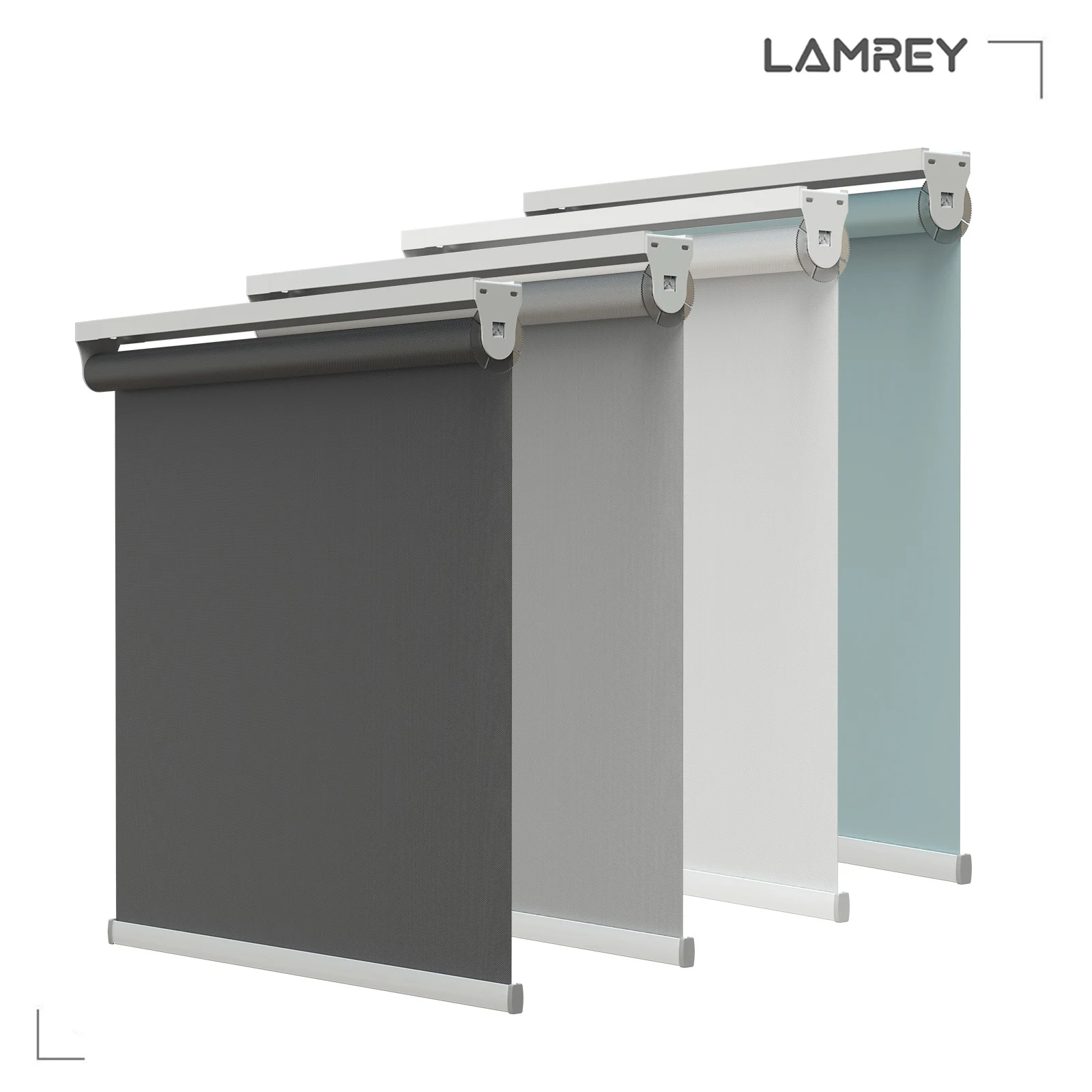 

LAMREY Window Blinds Shades Cordless Roller Blinds with Adjustable Spring Tension Secure Drill Mount Window Blinds Child Safe