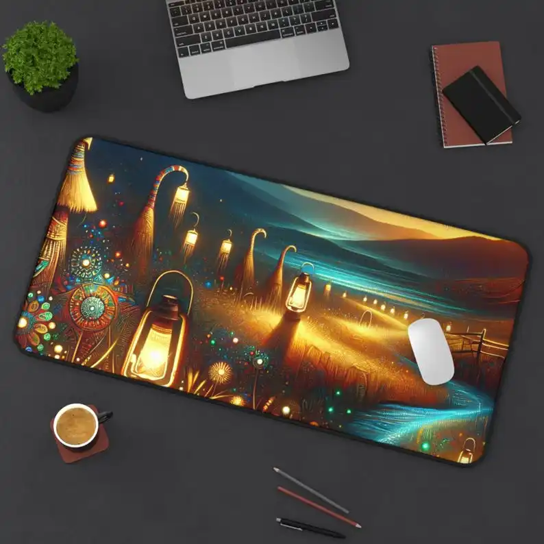 

Glowing Desk Mat, Cute Computer Desk Mat, Keyboard Mat, Office Decoration, Cute Mouse Pad for Couples Gift Gaming Accessories