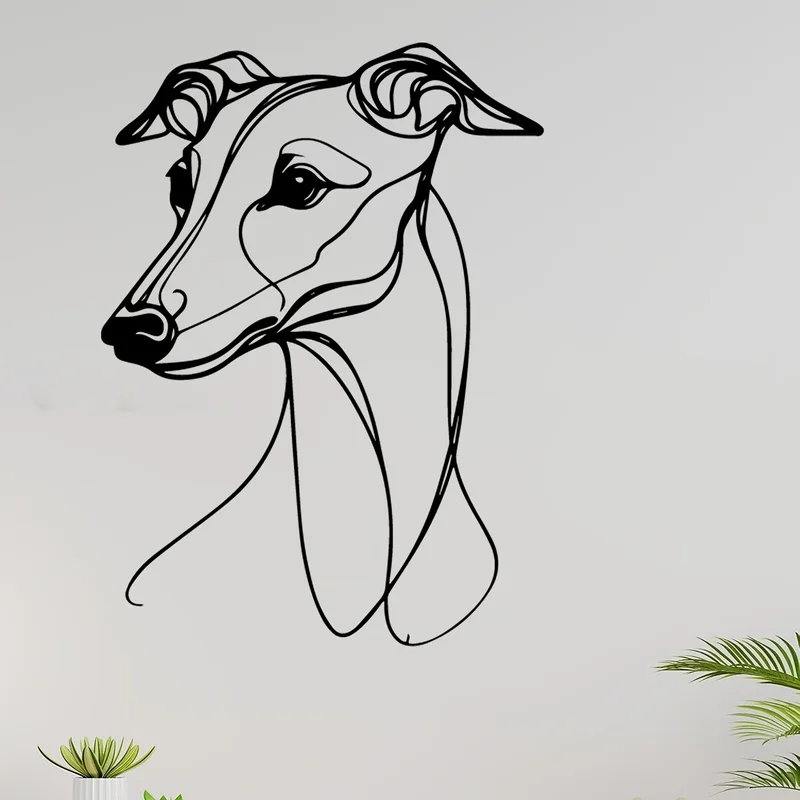 Greyhound Metal Wall Art, Greyhound Statue Wall Decor, Weatherproof Metal Sculpture, Gift for Dog Lovers Birthday Xmas Halloween