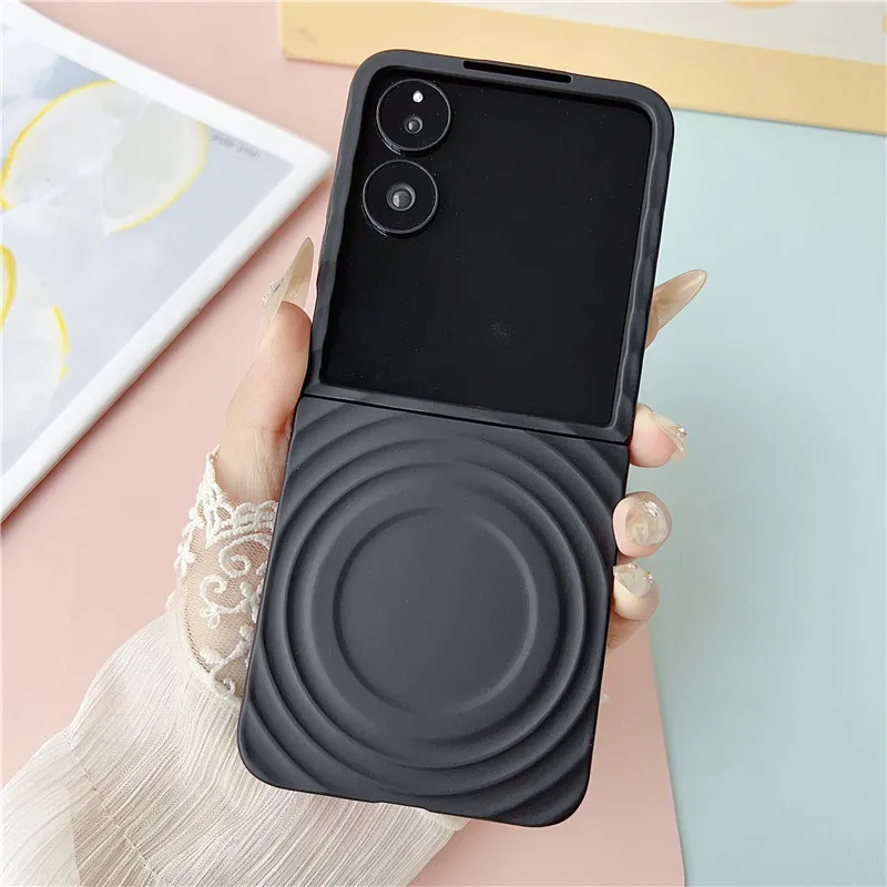 Water Ripple Pattern Magnetic Attraction Case For Xiaomi Mix Flip 2 Flip2 Mix Flip Luxury Solid Color Hard Shockproof Cover