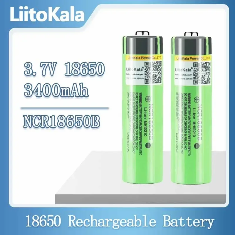 Hot liitokala 100% New Original NCR18650B 3.7 v 3400 mAh 18650 Lithium Rechargeable Battery For Flashlight batteries (NO PCB