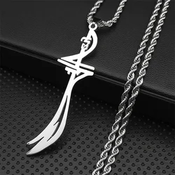 Arabic Sword Saudi Necklaces Stainless Steel Islamic Muslim Zulfiqar Imam Ali Swords for Men Islam Accessories Gift Jewelry