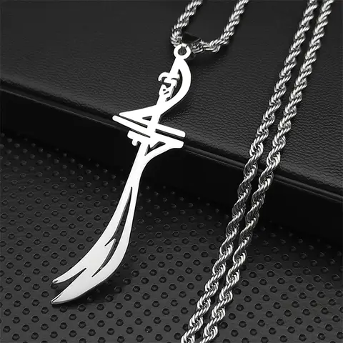 Arabic Sword Saudi Necklaces Stainless Steel Islamic Muslim Zulfiqar Imam Ali Swords for Men Islam Accessories Gift  Jewelry