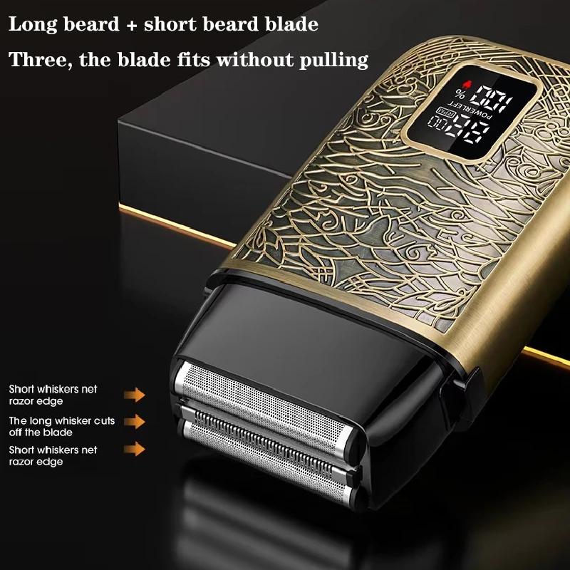 ماكينة حلاقة كهربائية للرجال ، ماكينة حلاقة محمولة ، جميع المعادن ، مقاومة للماء IPX6 ، 4D ، LK3010