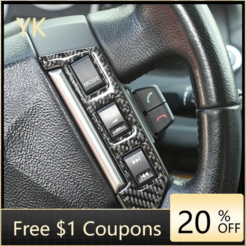 

Soft Carbon Fiber Car Steering Wheel Buttons Frame Cover Trim Interior Car Accessories For Land Rover Freelander 2 2007-2012