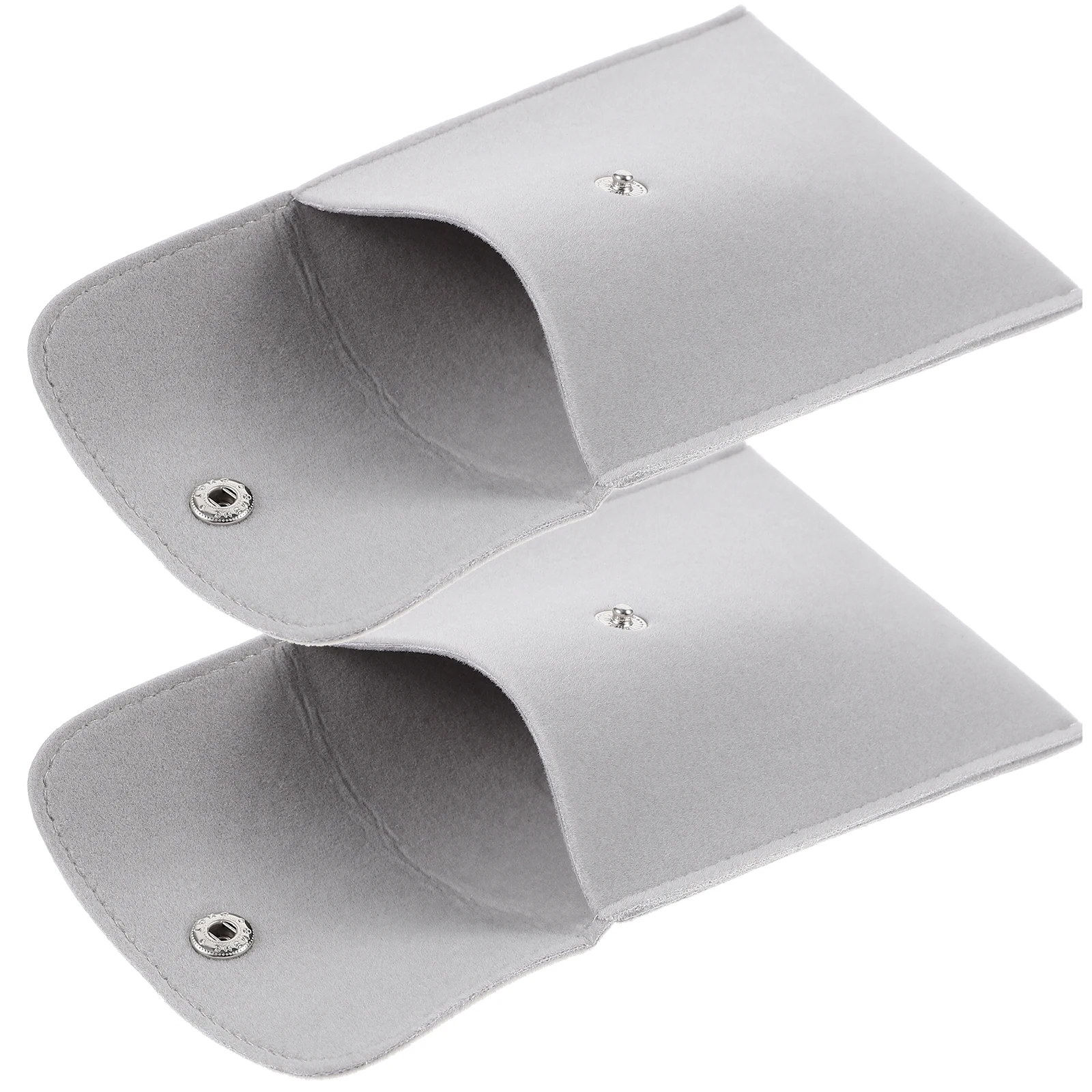 

2Pcs Watch Storage Bag Snap Cloth Pouch Jewelry Gift Jewelry Packaging Bag Packing Box Durable Reusable Horizontal Design