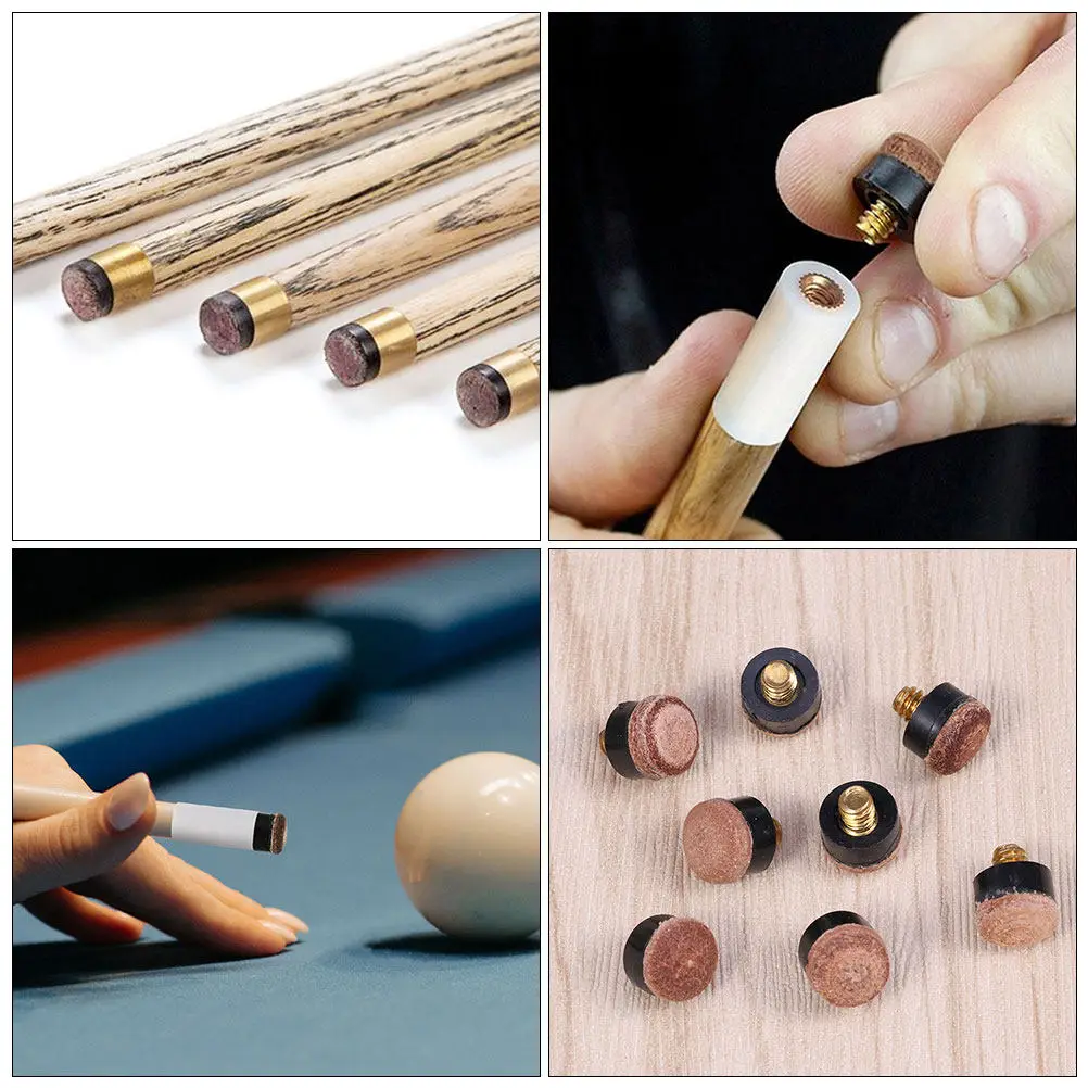 

20Pcs Billiard Cue Tips PU Screw-on 10Mm Replacement Set for Pool Snooker Stick Repair Maintenance Equipment Tip